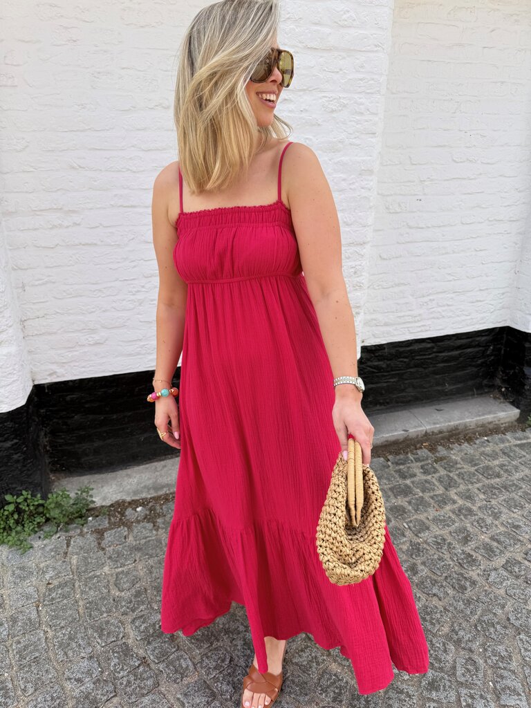 Olivia dress cherry pink