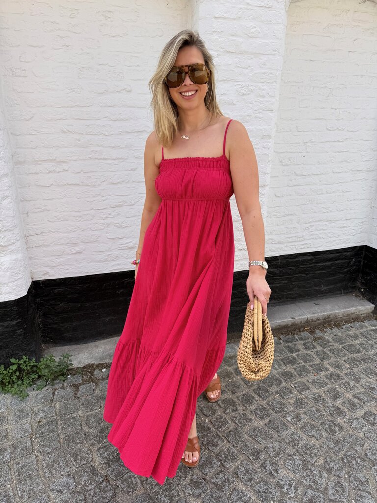 Olivia dress cherry pink