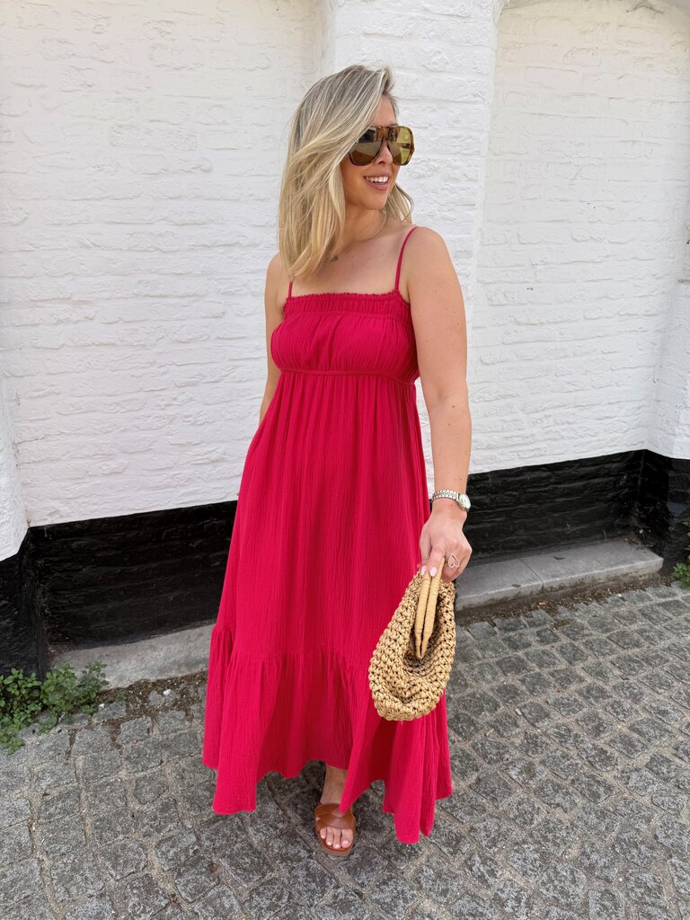 Olivia dress cherry pink