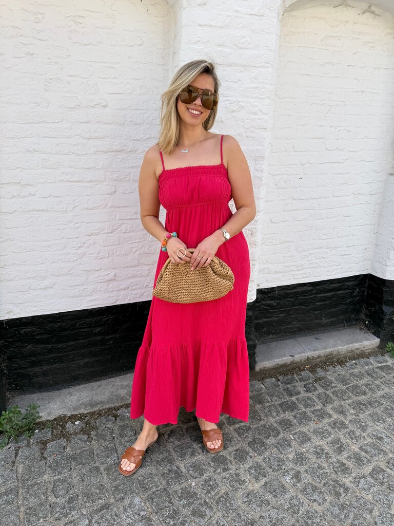 Olivia dress cherry pink