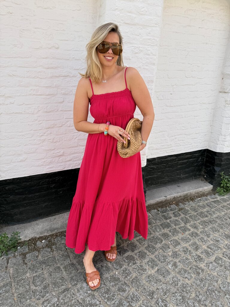 Olivia dress cherry pink