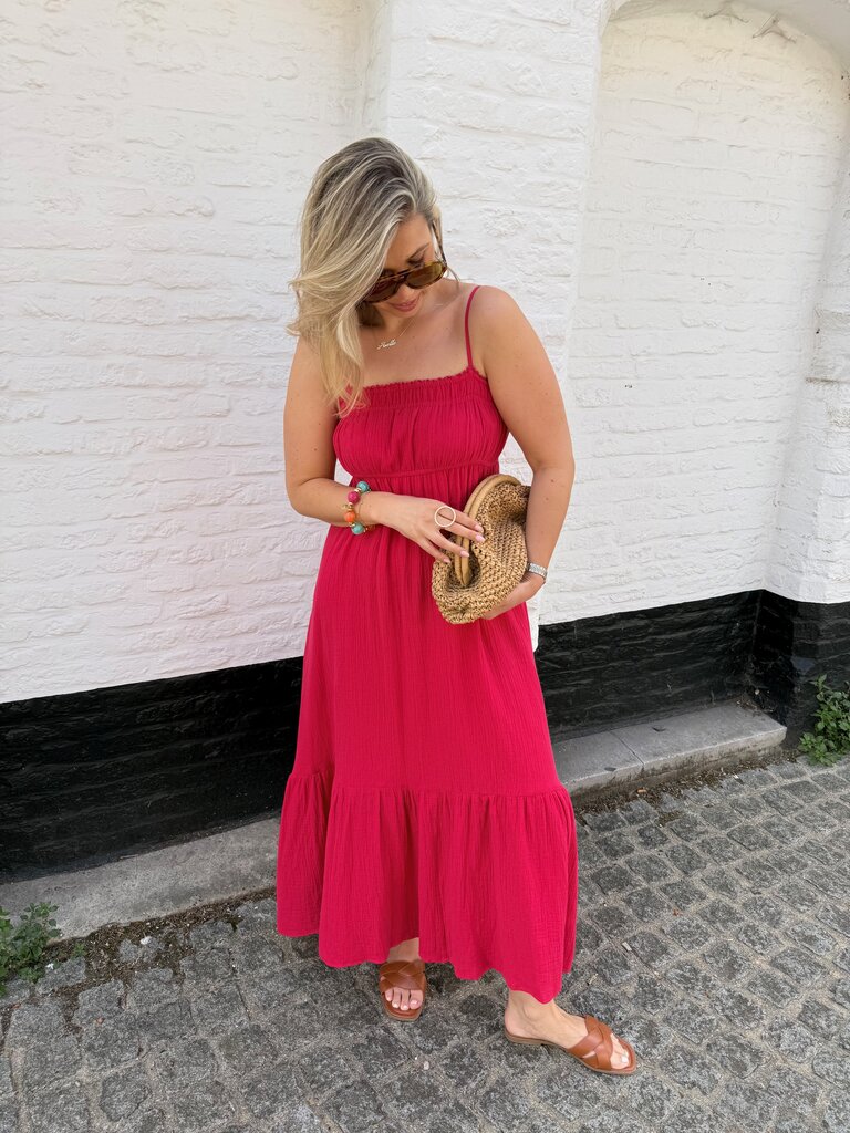 Olivia dress cherry pink