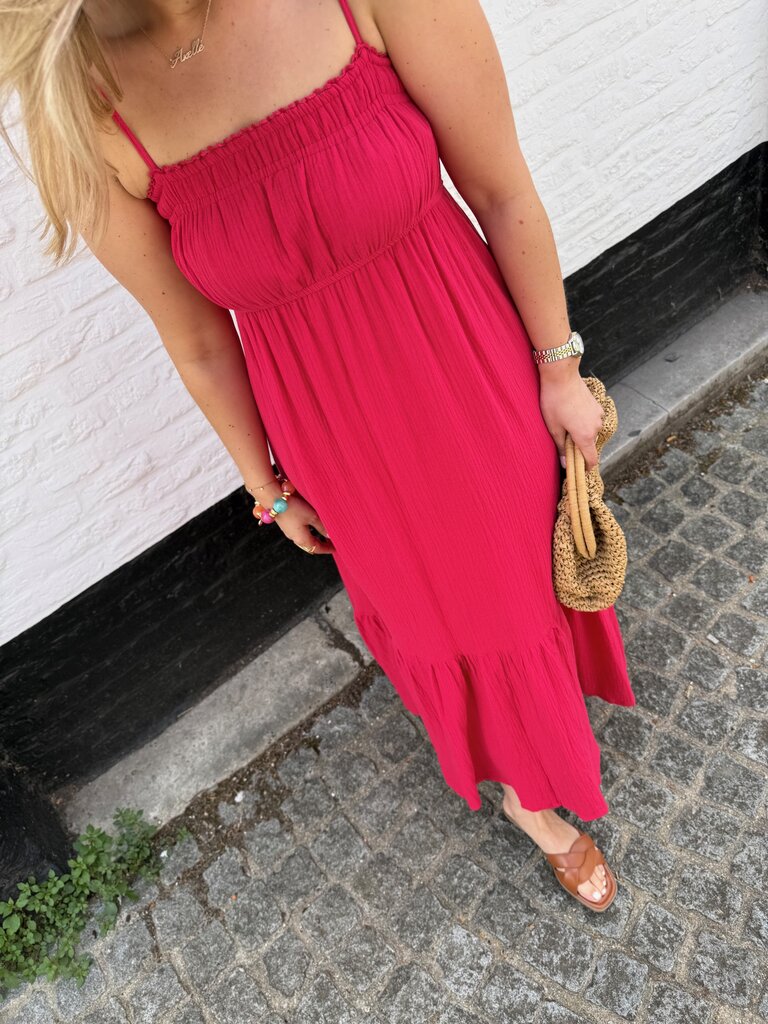 Olivia dress cherry pink