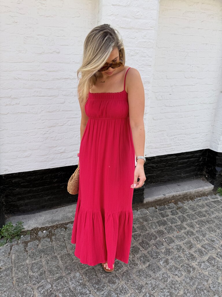 Olivia dress cherry pink