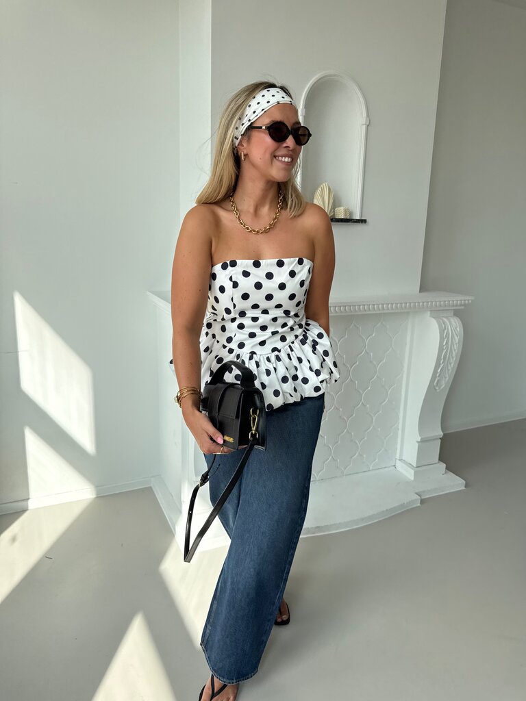 Nola dotted top white