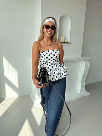 Nola dotted top white