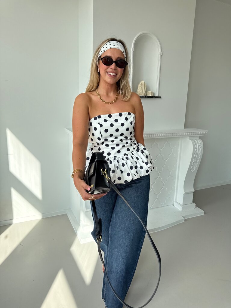 Nola dotted top white