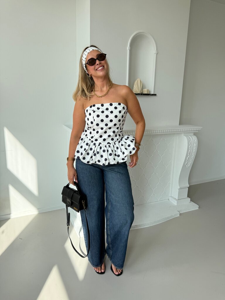 Nola dotted top white