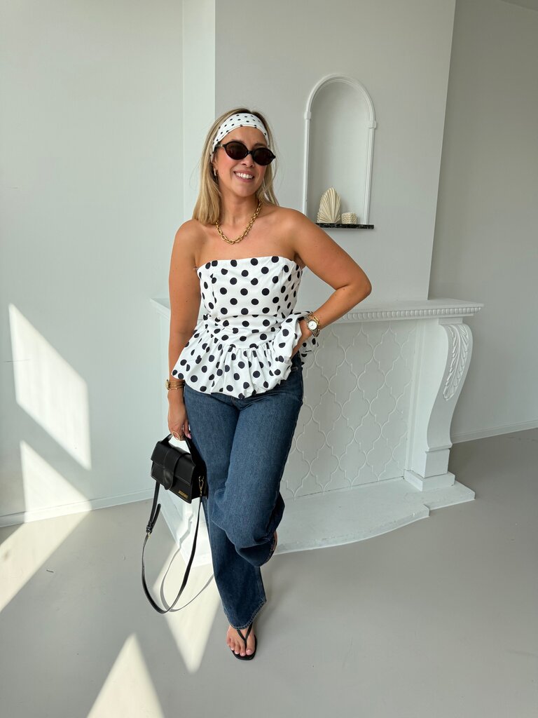 Nola dotted top white