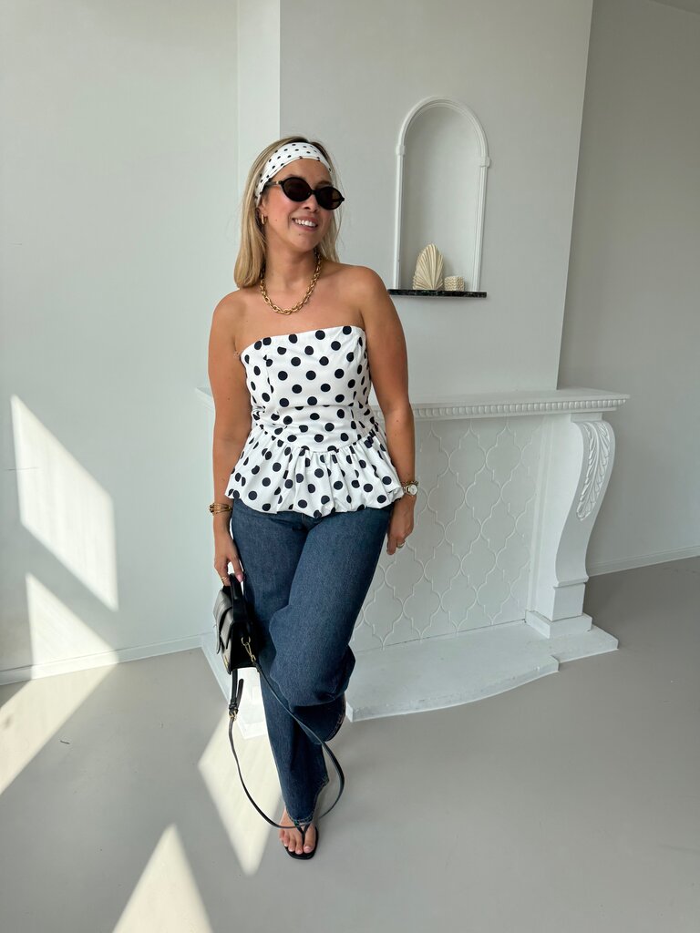 Nola dotted top white