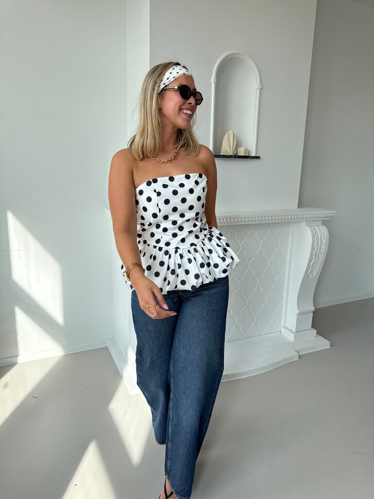 Nola dotted top white