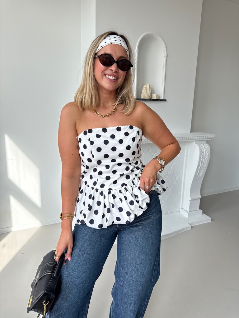 Nola dotted top white