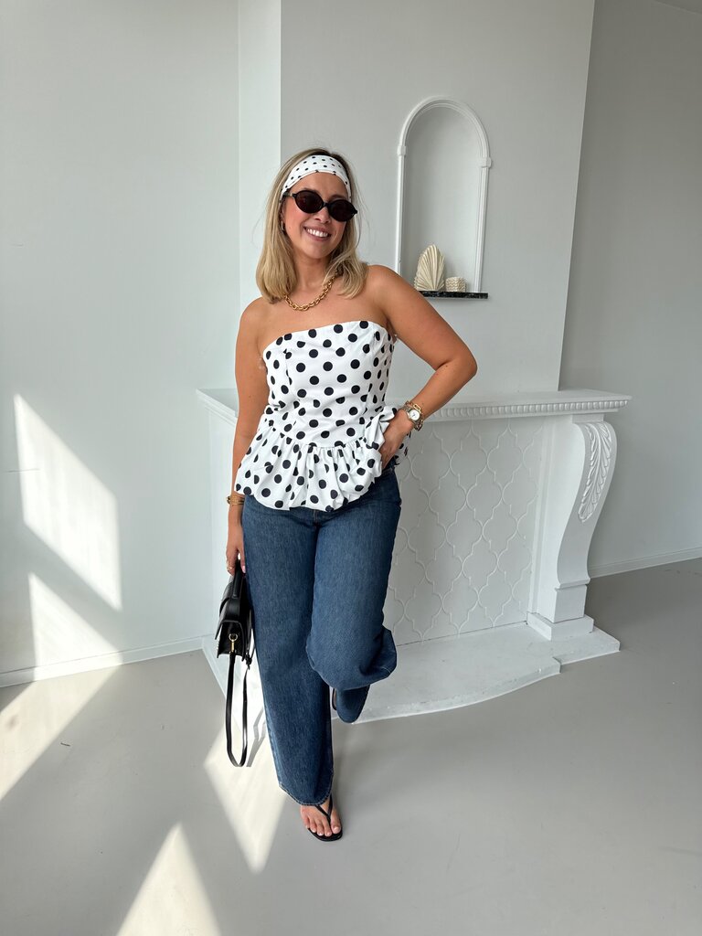 Nola dotted top white