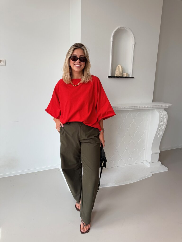 PRE-ORDER Clair barrel pants khaki