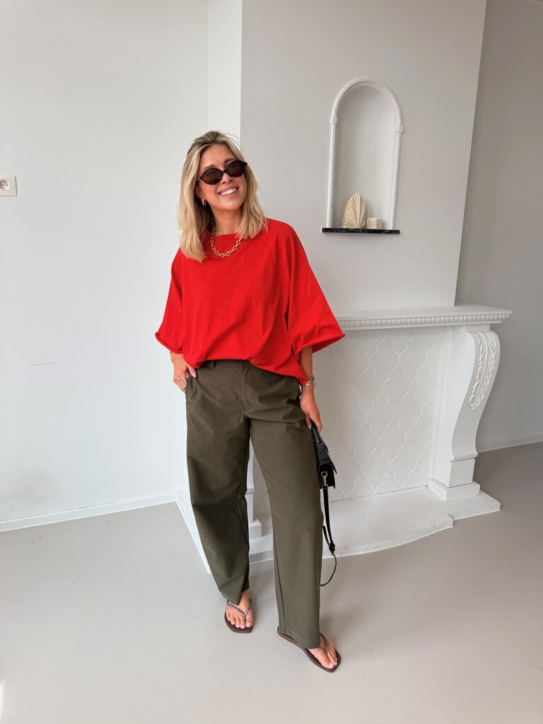 PRE-ORDER Clair barrel pants khaki