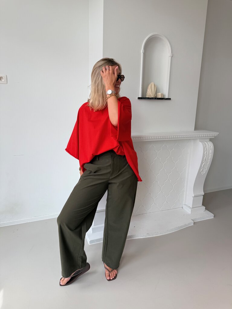 PRE-ORDER Clair barrel pants khaki