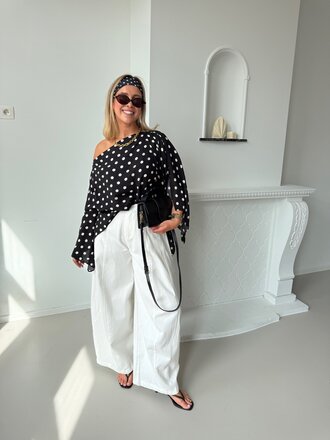 Lola barrel pantalon white