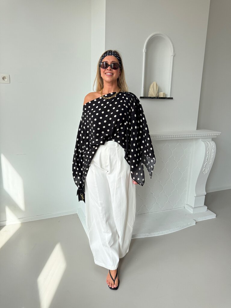 Polkadots blouse black