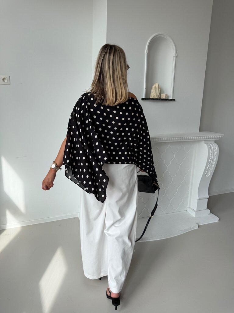Polkadots blouse black
