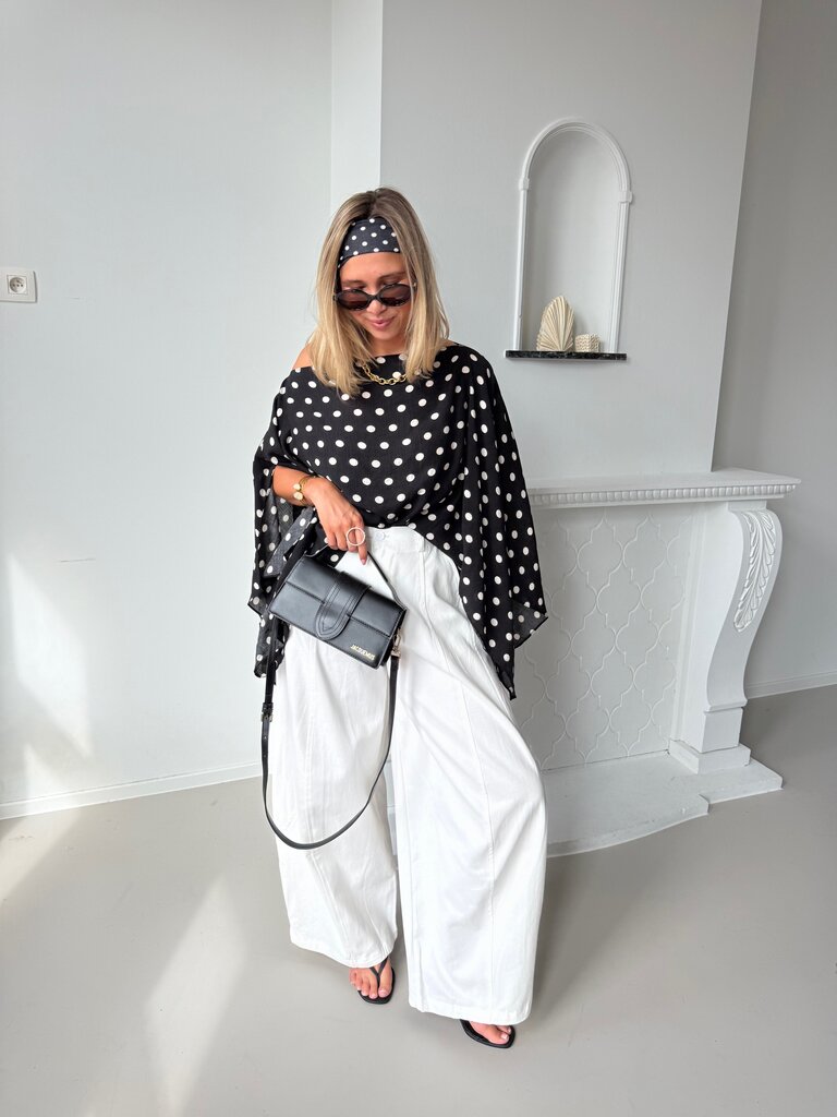 Polkadots blouse black