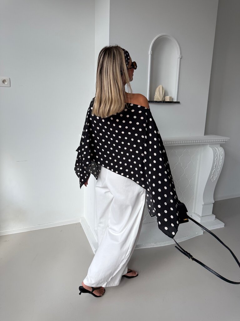 Polkadots blouse black