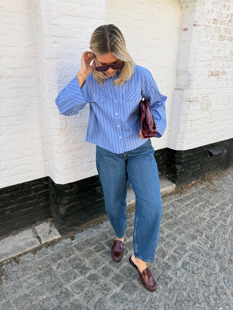 Mio shirt blue/burgundy