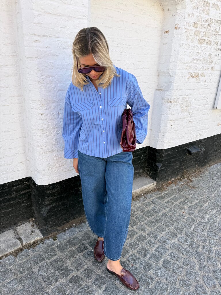 Mio shirt blue/burgundy