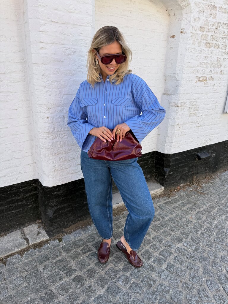 Mio shirt blue/burgundy