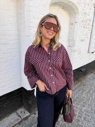 Mio shirt striped burgundy