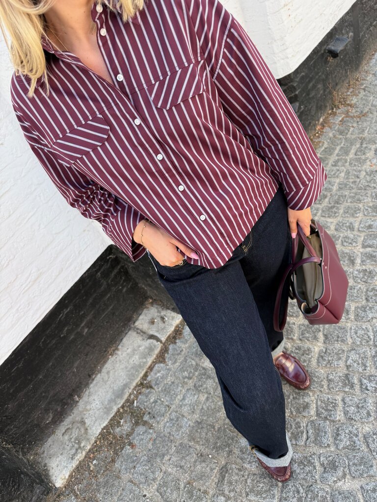 Mio shirt striped burgundy