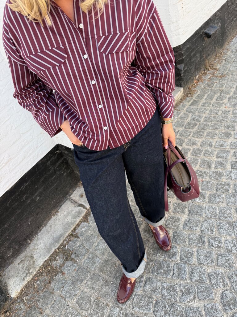 Mio shirt striped burgundy