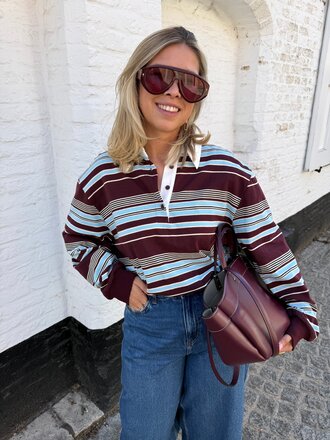 Jozefien  striped sweat burgundy/blue