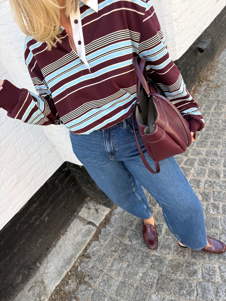 Jozefien  striped sweat burgundy/blue