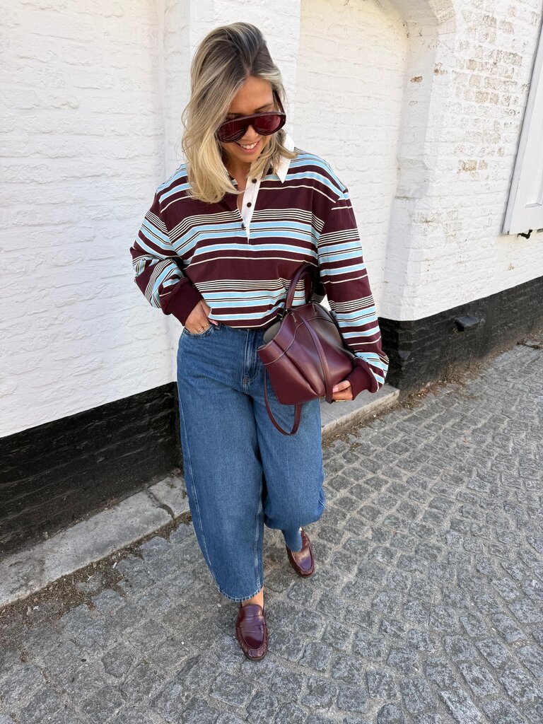 Jozefien  striped sweat burgundy/blue