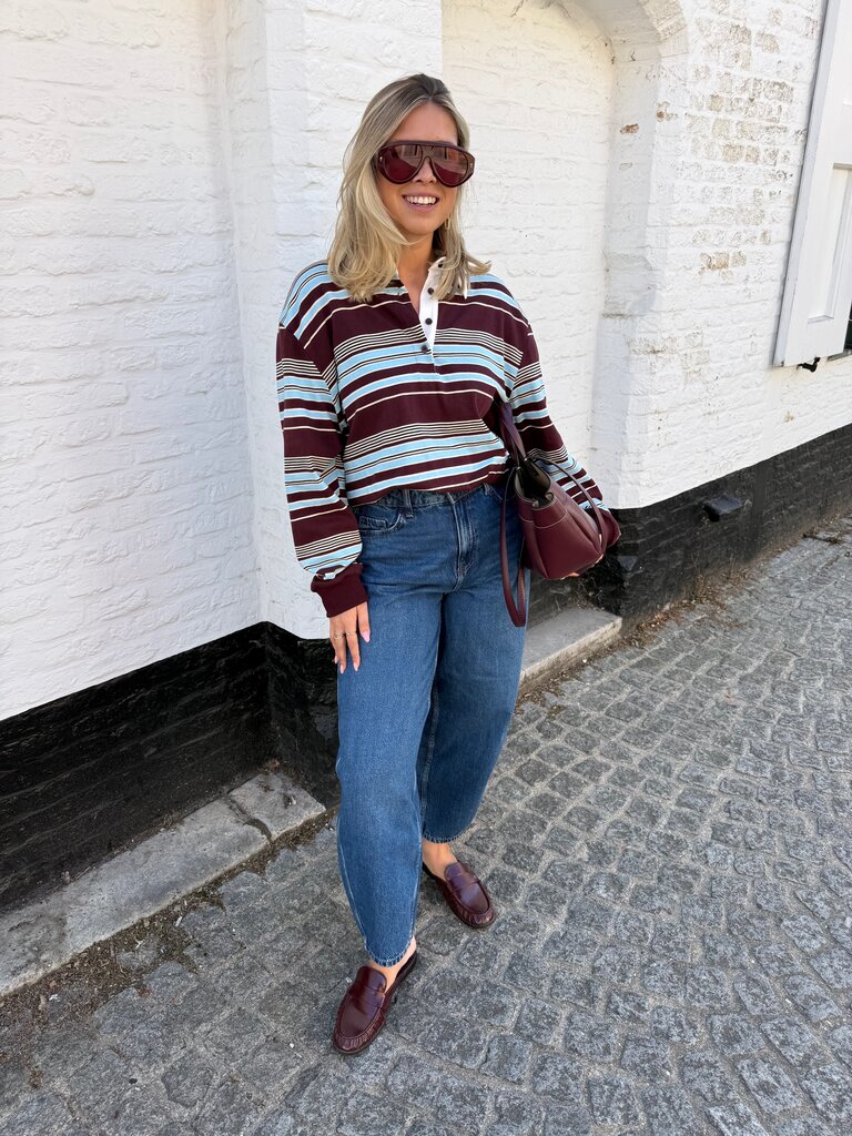Jozefien  striped sweat burgundy/blue