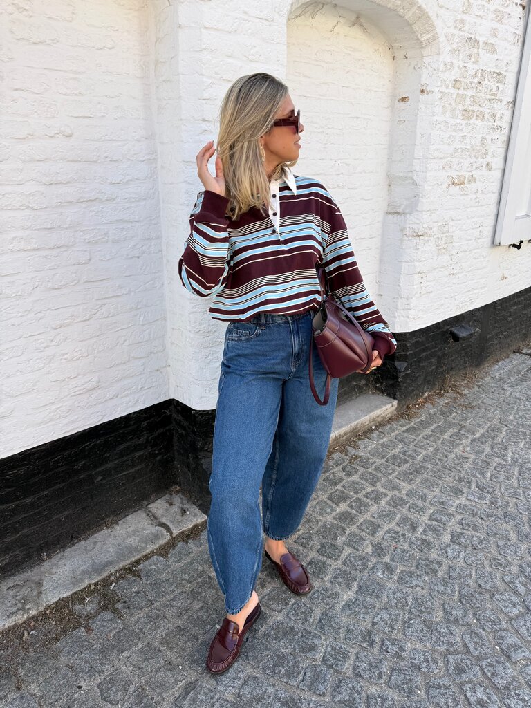 Jozefien  striped sweat burgundy/blue