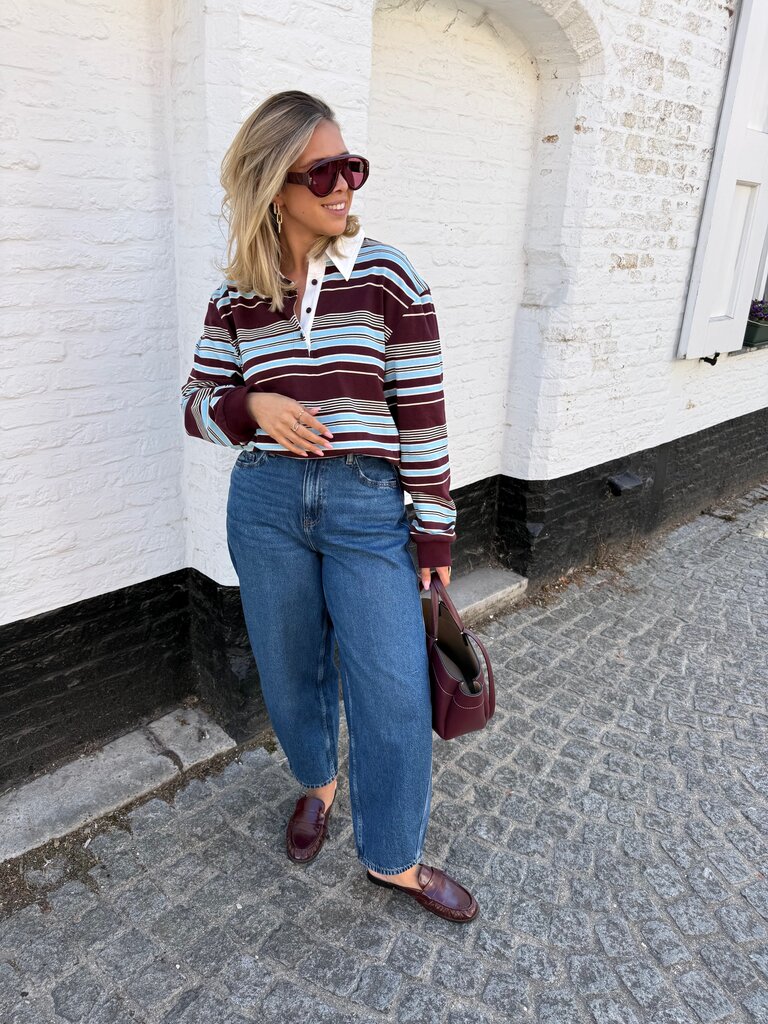 Jozefien  striped sweat burgundy/blue