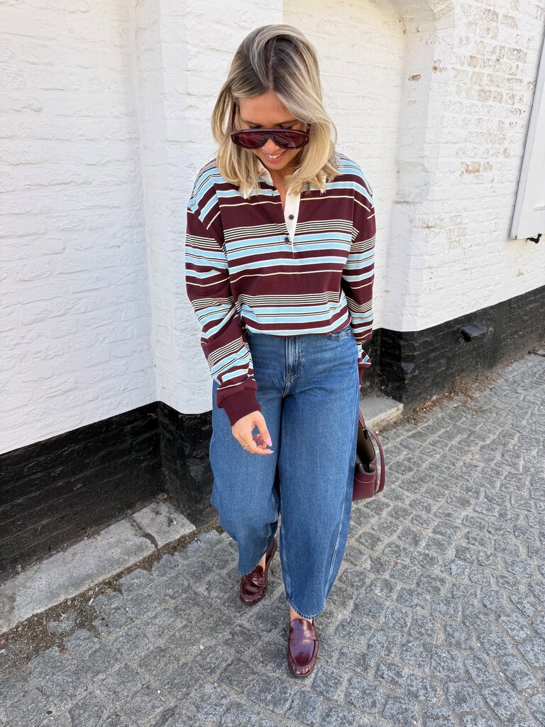 Jozefien  striped sweat burgundy/blue