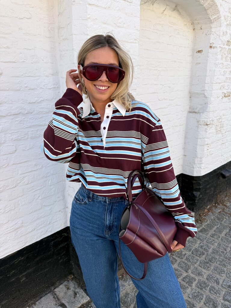 Jozefien  striped sweat burgundy/blue
