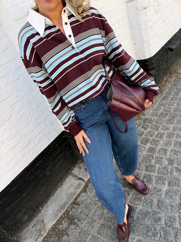Jozefien  striped sweat burgundy/blue