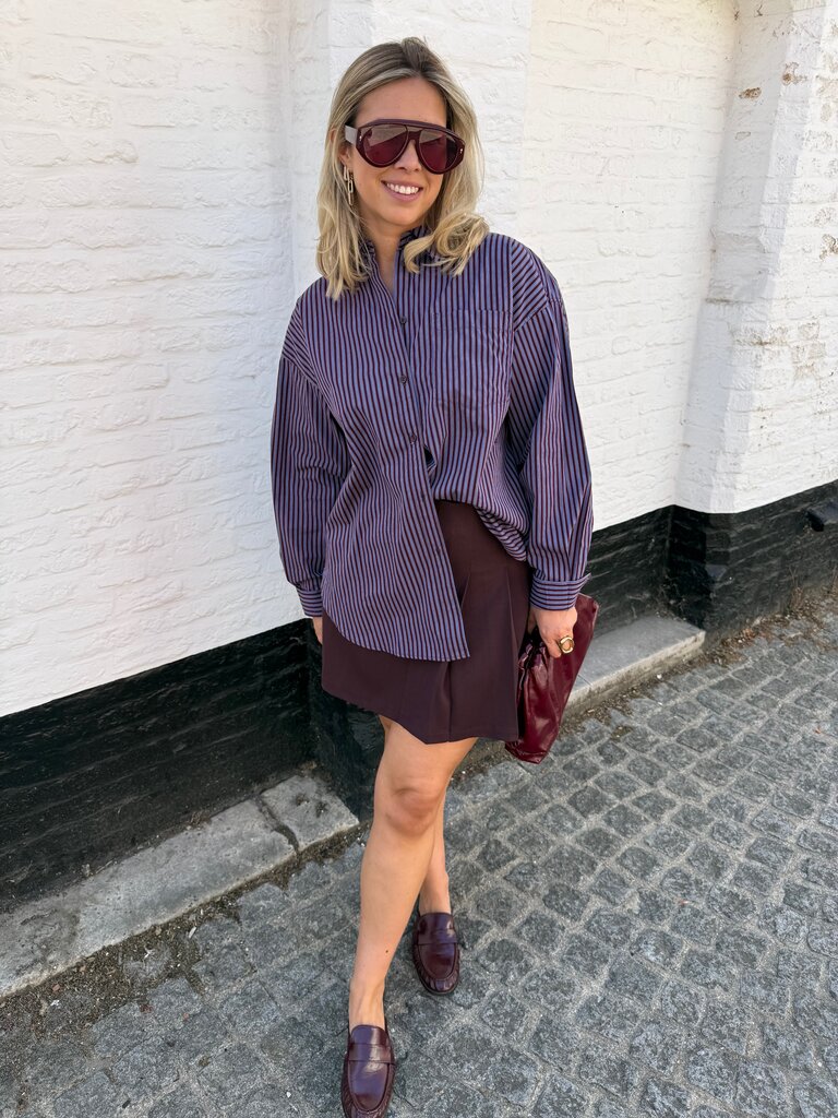 Jamie poplin blouse bordeaux/marine