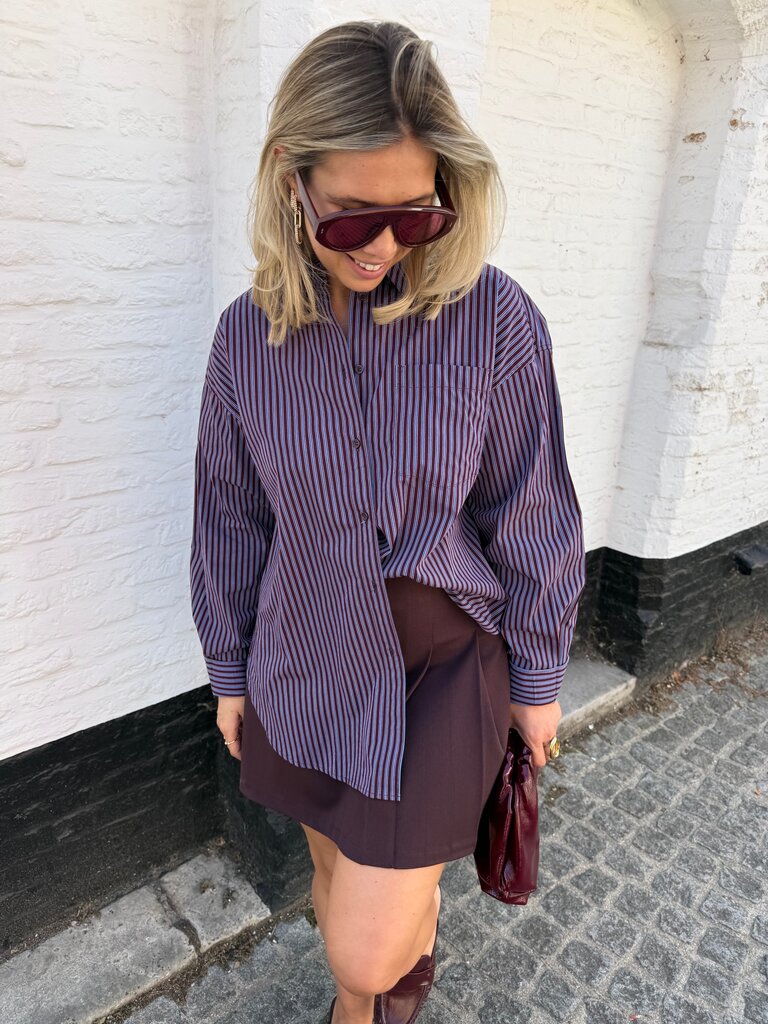 Jamie poplin blouse bordeaux/marine
