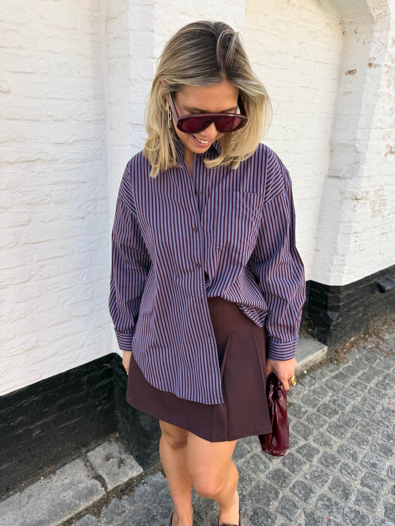Jamie poplin blouse bordeaux/marine