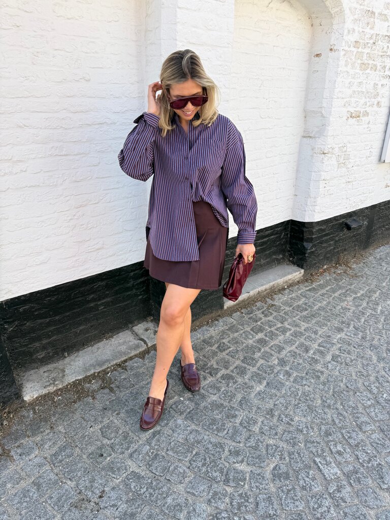 Jamie poplin blouse bordeaux/marine