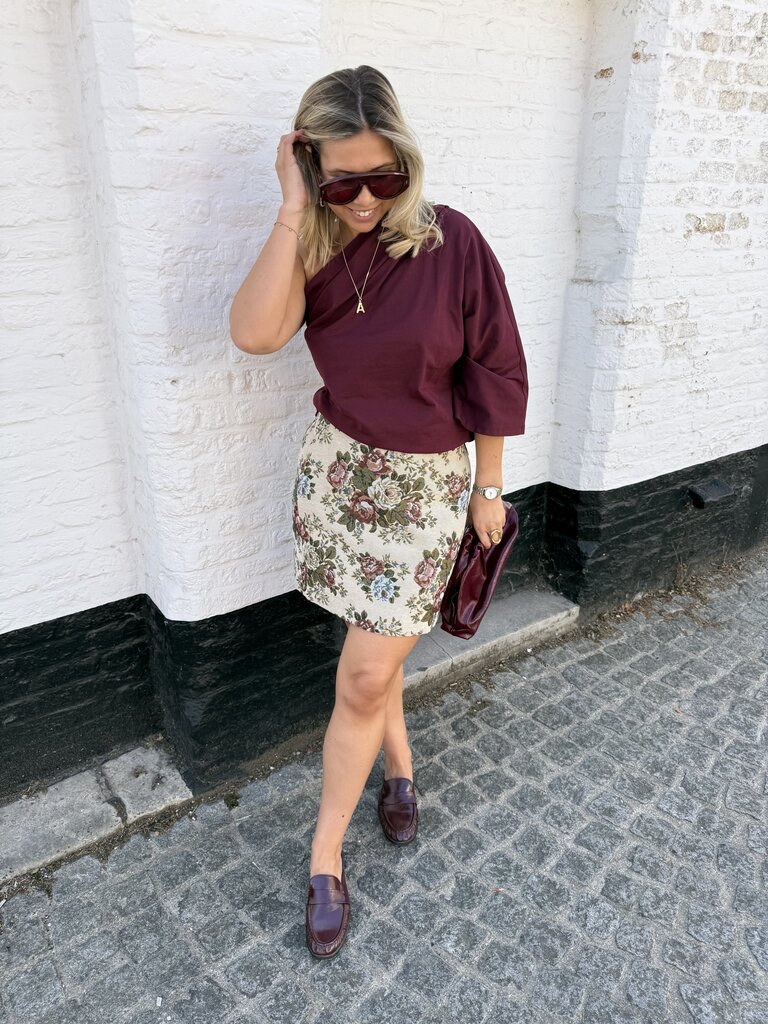 Flola flower skirt beige