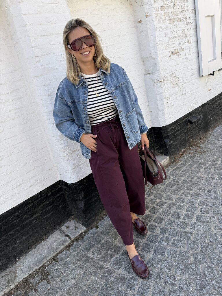 Lucky striped top navy