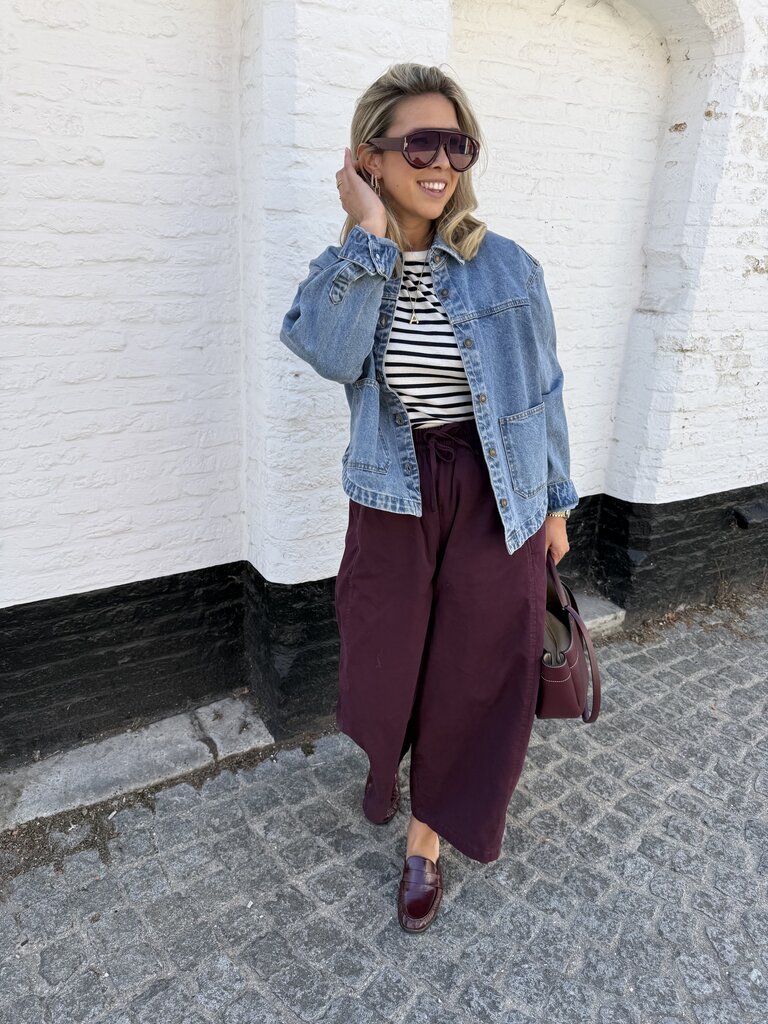 Lucky striped top navy