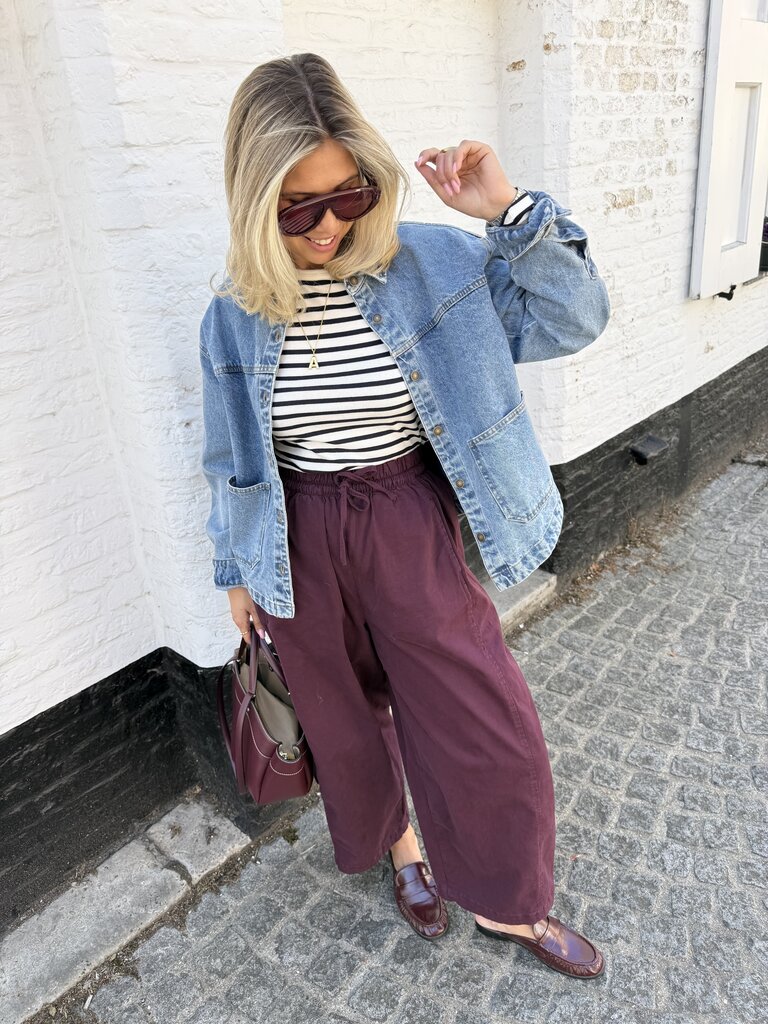 Lucky striped top navy