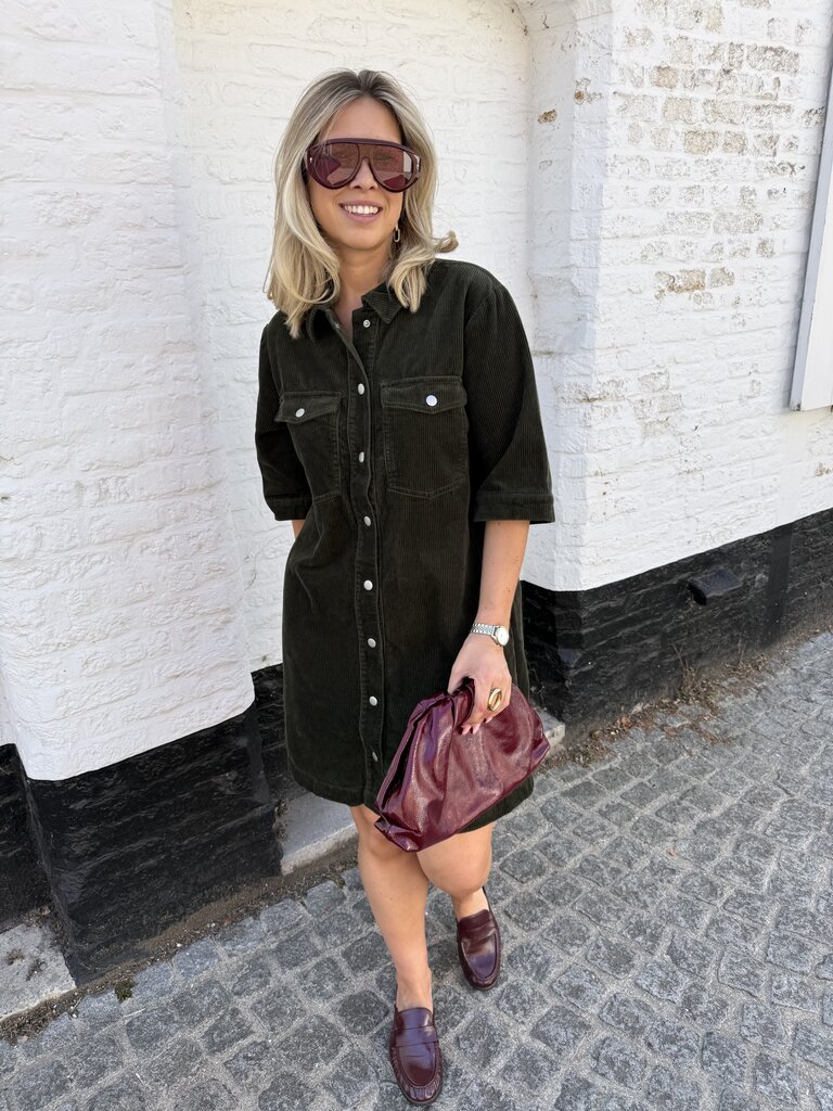 Shiraz dress forest green