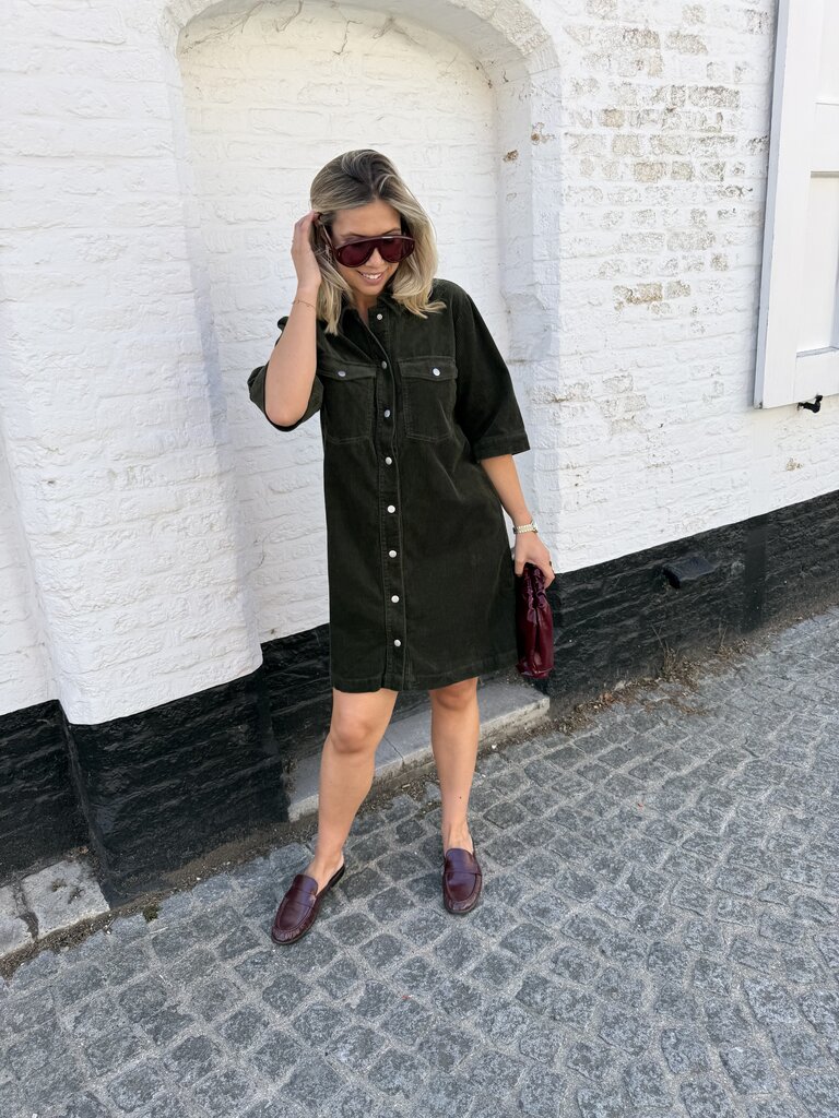 Shiraz dress forest green